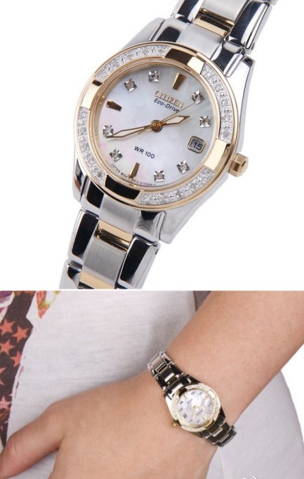 citizen西铁城ecodriveew182457d女款光动能腕表